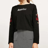 "Spoiler" Rose Long Sleeve Top