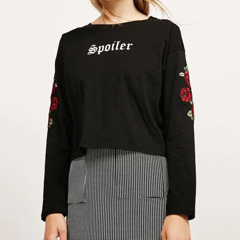 "Spoiler" Rose Long Sleeve Top