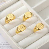 Initial A-Z Old English Signet Ring