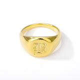 Initial A-Z Old English Signet Ring