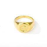 Initial A-Z Old English Signet Ring