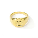 Initial A-Z Old English Signet Ring