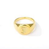 Initial A-Z Old English Signet Ring