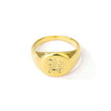 Initial A-Z Old English Signet Ring