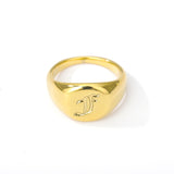 Initial A-Z Old English Signet Ring