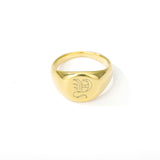 Initial A-Z Old English Signet Ring