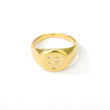 Initial A-Z Old English Signet Ring