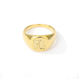 Initial A-Z Old English Signet Ring