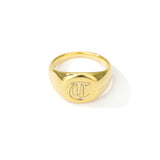 Initial A-Z Old English Signet Ring