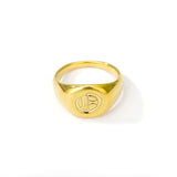 Initial A-Z Old English Signet Ring