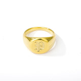 Initial A-Z Old English Signet Ring