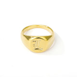 Initial A-Z Old English Signet Ring