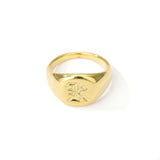 Initial A-Z Old English Signet Ring