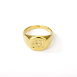 Initial A-Z Old English Signet Ring