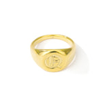 Initial A-Z Old English Signet Ring