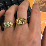 Initial A-Z Old English Signet Ring