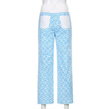 Pink Hearts Bell Bottom Trousers