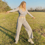Pink Hearts Bell Bottom Trousers