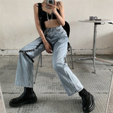 High Waisted Jeans With Leg Harness