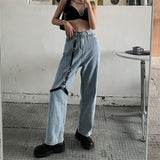 High Waisted Jeans With Leg Harness