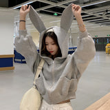 Bunny Ears Zip Up Hoodie