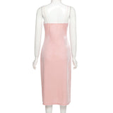 Loose Pink Party Midi Dress
