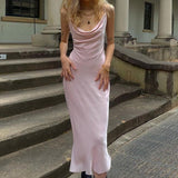 Loose Pink Party Midi Dress