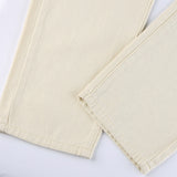 Wide Leg White Overalls Jeans