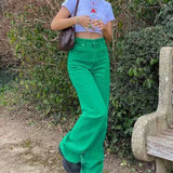 High Waisted Wide Leg Denim