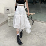 Irregular Pleated Midi Skirt