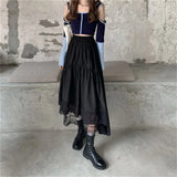 Irregular Pleated Midi Skirt