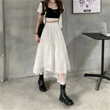Irregular Pleated Midi Skirt