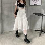 Irregular Pleated Midi Skirt