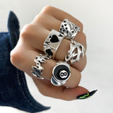 8 Ball Poker Ring Set