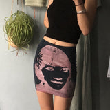 Facial Recognition Japanese High Waist Skirt