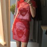 Facial Recognition Japanese High Waist Skirt