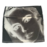 Facial Recognition Japanese High Waist Skirt