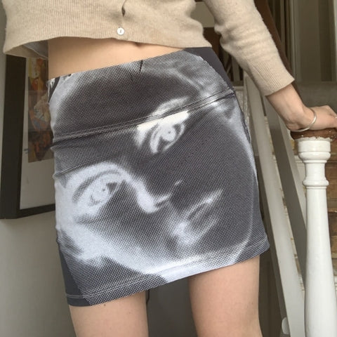 Facial Recognition Japanese High Waist Skirt