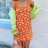 Knitted Floral Mini Dress
