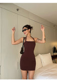 Chocolate Halter Mini Dress