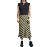 Vintage 90s Plaid High Waist Maxi Skirt