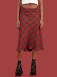 Vintage 90s Plaid High Waist Maxi Skirt