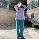 Teal Blue Corduroy Wide Leg Pants