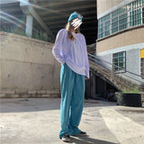 Teal Blue Corduroy Wide Leg Pants