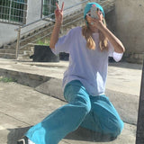 Teal Blue Corduroy Wide Leg Pants