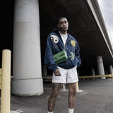 Oversized Smiley Weed Zip Up Hoodie