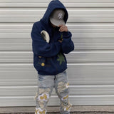 Oversized Smiley Weed Zip Up Hoodie