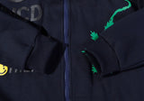 Oversized Smiley Weed Zip Up Hoodie