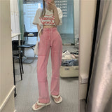 High Waisted Pink Work Jeans