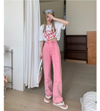 High Waisted Pink Work Jeans